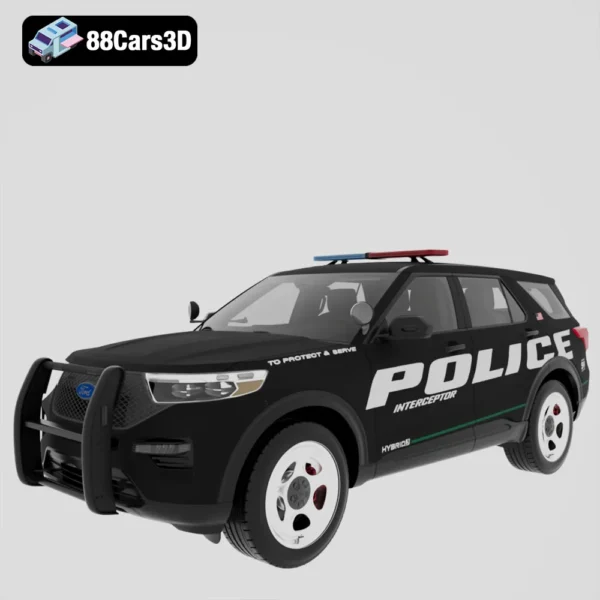 Ford Explorer Interceptor 2020 3D Model Police SUV