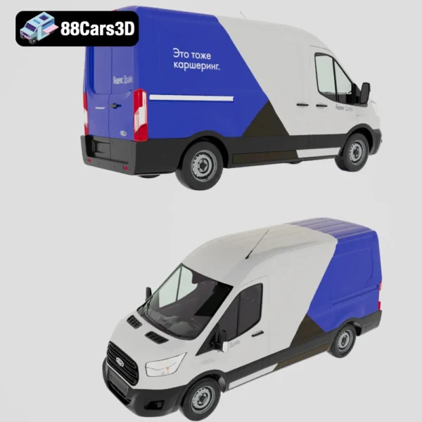 FordTransitYandexDrive-006 Ford Transit Yandex Drive 3D Model Simulation Commercial Van Asset