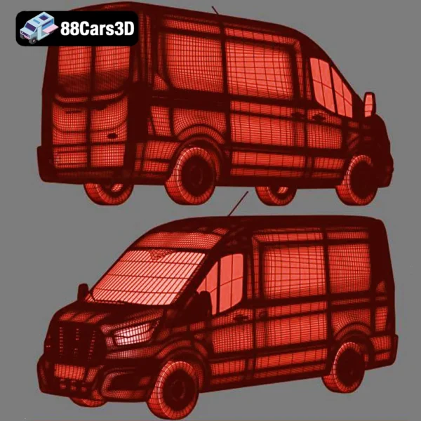 FordTransitYandexDrive-007 Ford Transit Yandex Drive 3D Model Simulation Commercial Van Asset