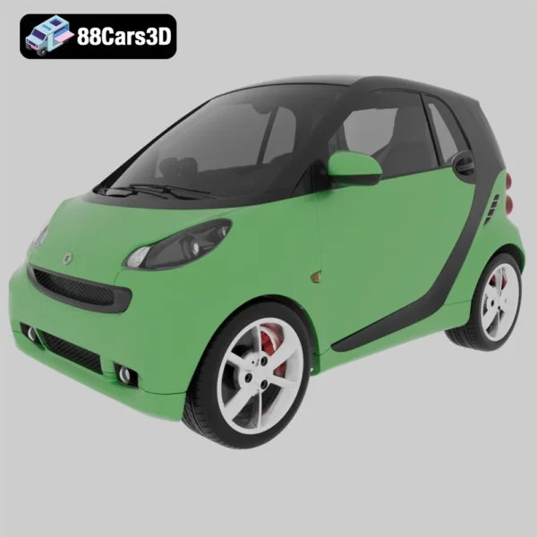 Smart Fortwo Coupé 2011 3D Model Compact City Car for Urban Simulation