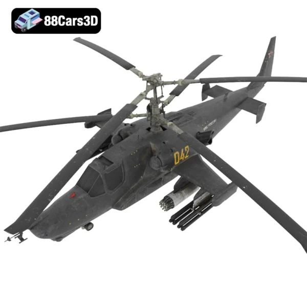 Ka 50 Helicopter 3D Model Russian Attack Helicopter