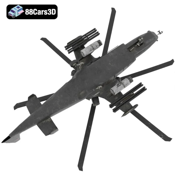 Ka 50 Helicopter 3D Model Russian Attack Helicopter