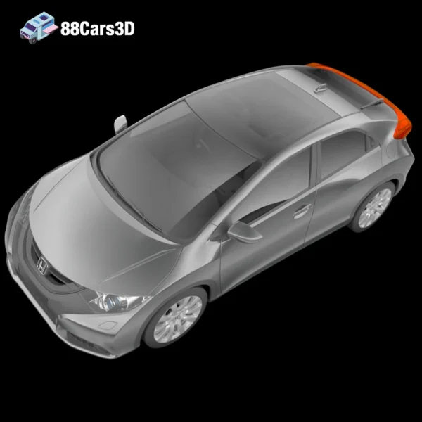 Honda Civic 2012 3D Model Compact Sedan Asset