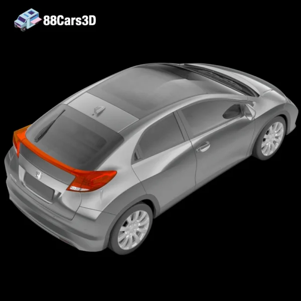 Honda Civic 2012 3D Model Compact Sedan Asset