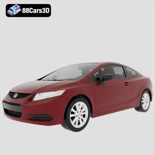 Honda Civic Coupe 2012 3D Model Compact Sporty 2 Door Car