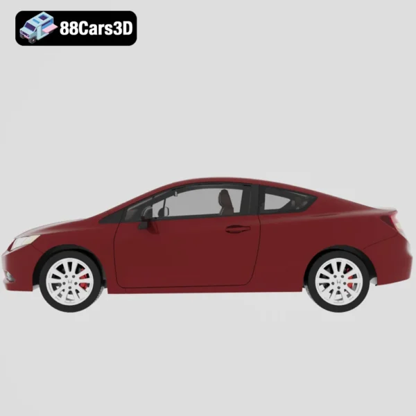 Honda Civic Coupe 2012 3D Model Compact Sporty 2 Door Car