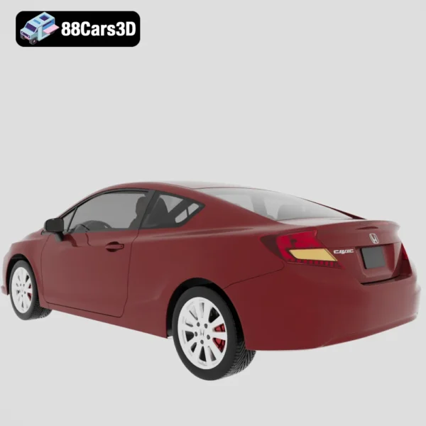 Honda Civic Coupe 2012 3D Model Compact Sporty 2 Door Car