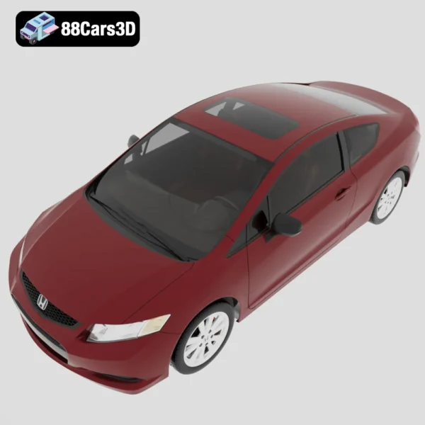 Honda Civic Coupe 2012 3D Model Compact Sporty 2 Door Car