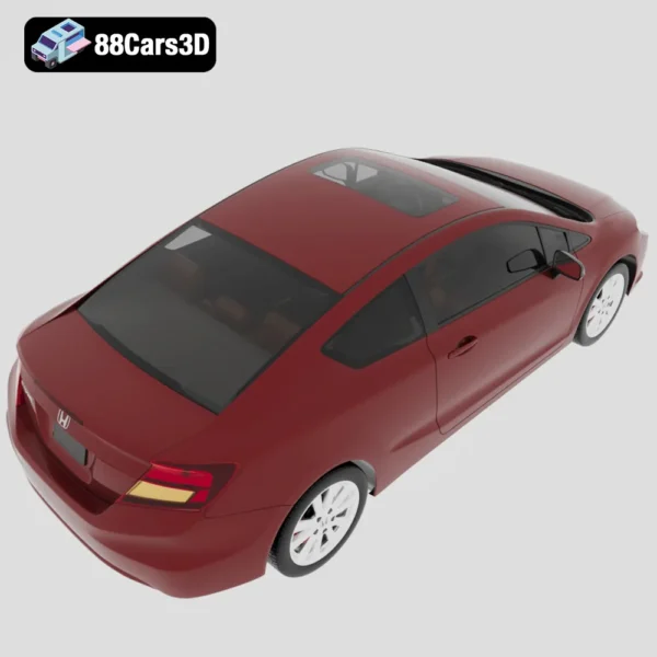 Honda Civic Coupe 2012 3D Model Compact Sporty 2 Door Car