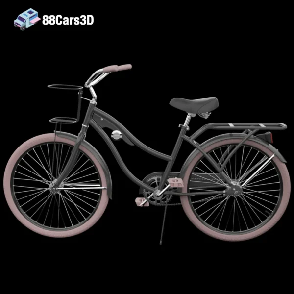 Huffy Nel Lusso Women's Cruiser Bike with Basket 3D Model Stylish Cruiser