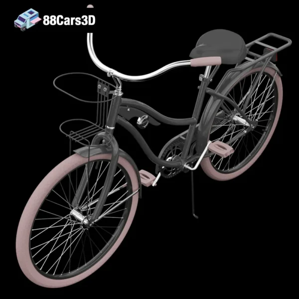 Huffy Nel Lusso Women's Cruiser Bike with Basket 3D Model Stylish Cruiser