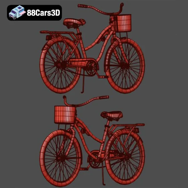 Huffy Nel Lusso Women's Cruiser Bike with Basket 3D Model Stylish Cruiser