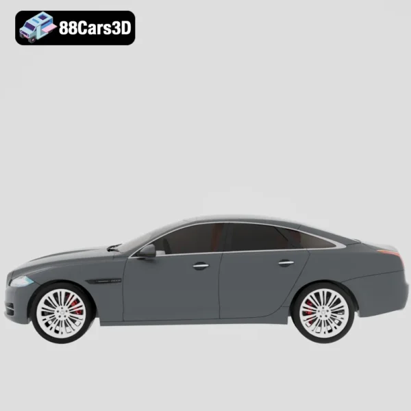 Jaguar XJ 2010 3D Model Full Size British Luxury Sedan