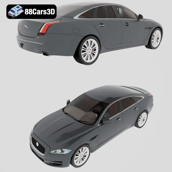 Jaguar XJ 2010 3D Model Full Size British Luxury Sedan