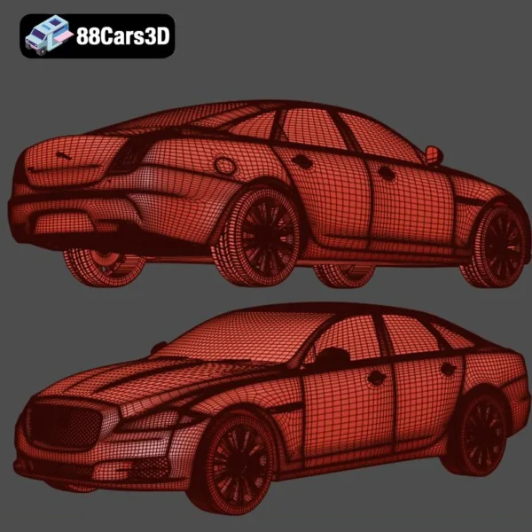 Jaguar XJ 2010 3D Model Full Size British Luxury Sedan
