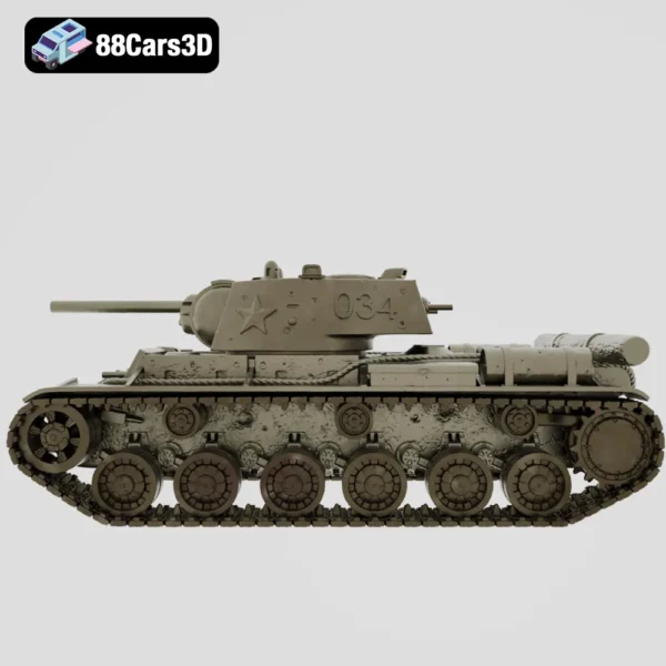 KV-061-002 KV 1 Tank 3D Model Classic Soviet Heavy Tank