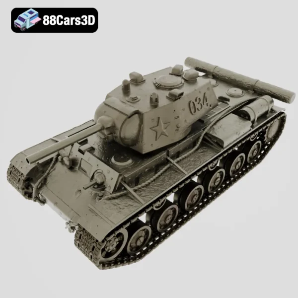 KV-061-004 KV 1 Tank 3D Model Classic Soviet Heavy Tank