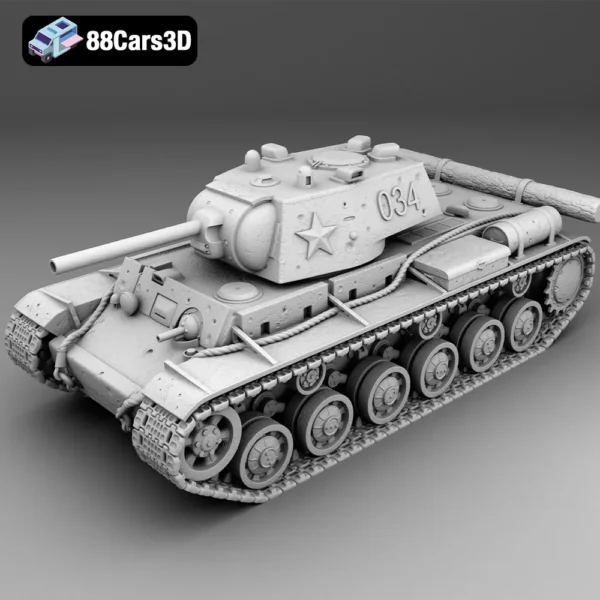 KV-061-007 KV 1 Tank 3D Model Classic Soviet Heavy Tank
