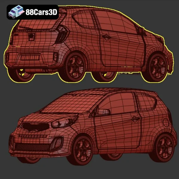 KiaPicanto-008 Kia Picanto 3D Model Compact City Hatchback for Game Development