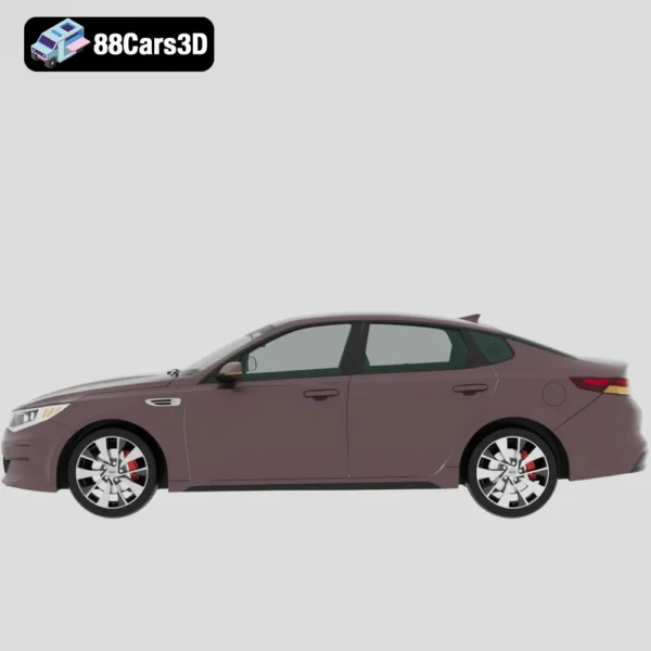 Kia K5 (MX) 2016 3D Model Midsize Sedan with HQ Interior