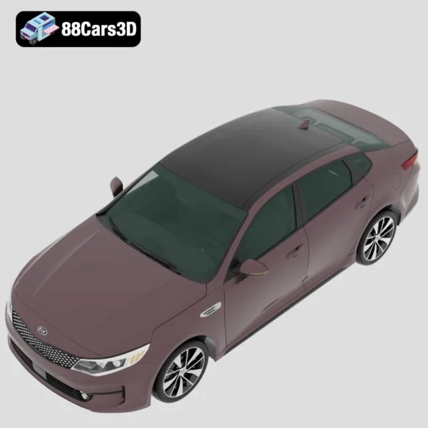 Kia K5 (MX) 2016 3D Model Midsize Sedan with HQ Interior