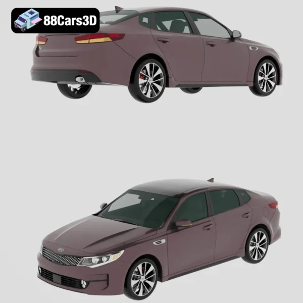 Kia K5 (MX) 2016 3D Model Midsize Sedan with HQ Interior