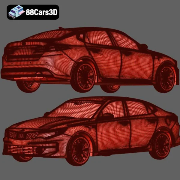 Kia K5 (MX) 2016 3D Model Midsize Sedan with HQ Interior