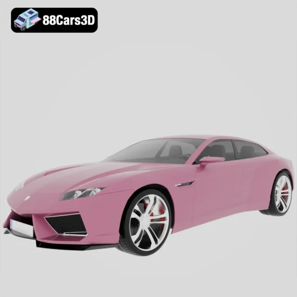 Lamborghini Estoque 2008 3D Model Four Door Concept Super Sedan