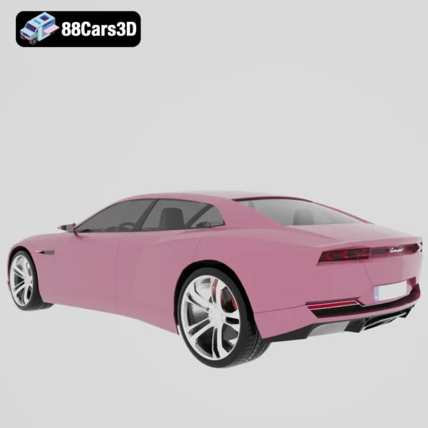 Lamborghini Estoque 2008 3D Model Four Door Concept Super Sedan