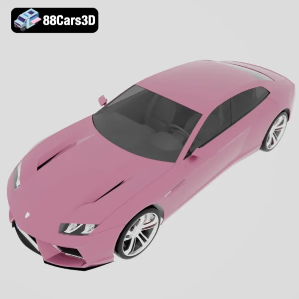 Lamborghini Estoque 2008 3D Model Four Door Concept Super Sedan