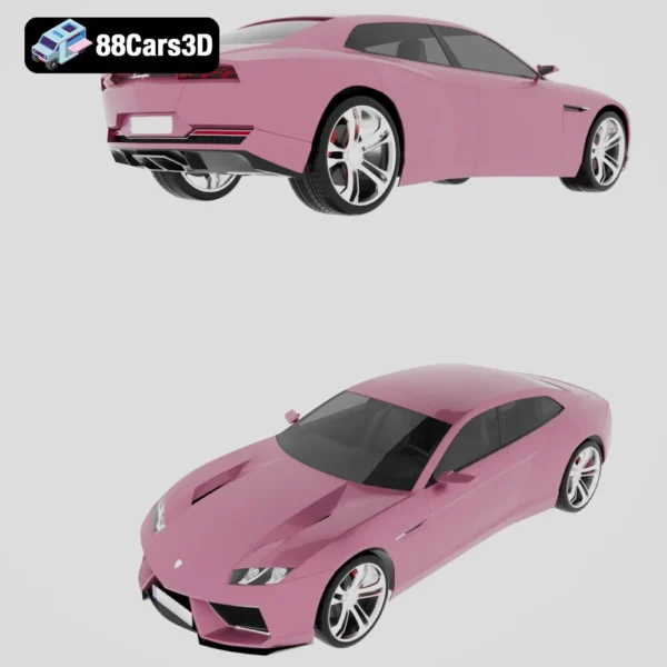 Lamborghini Estoque 2008 3D Model Four Door Concept Super Sedan