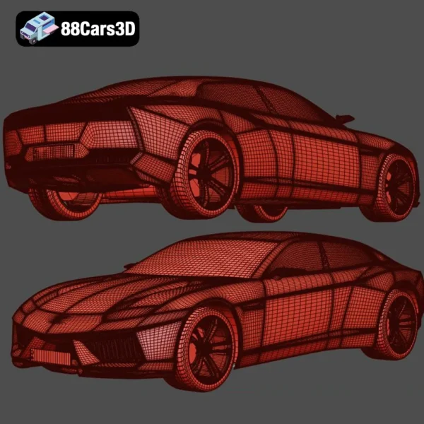 Lamborghini Estoque 2008 3D Model Four Door Concept Super Sedan