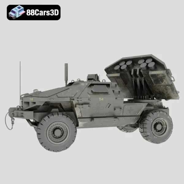 MLRS LMARS Concept 3D Model Advanced Artillery System