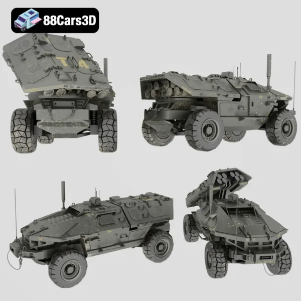 MLRS LMARS Concept 3D Model Advanced Artillery System