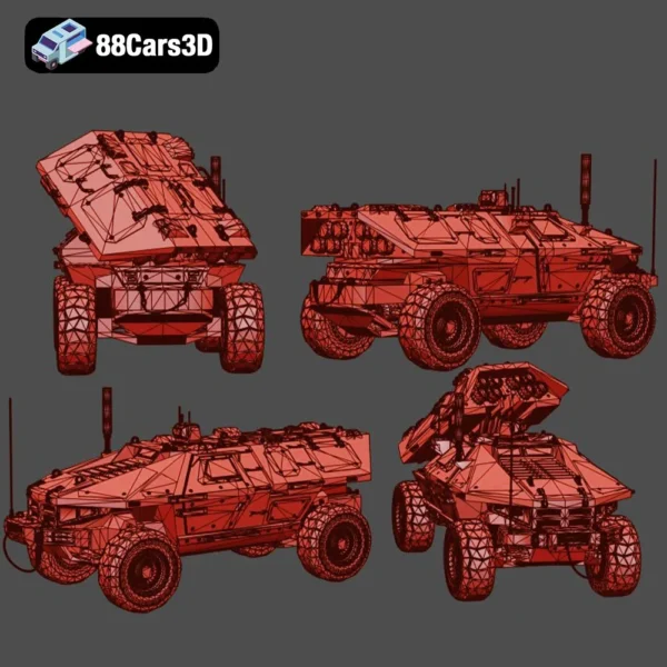 MLRS LMARS Concept 3D Model Advanced Artillery System