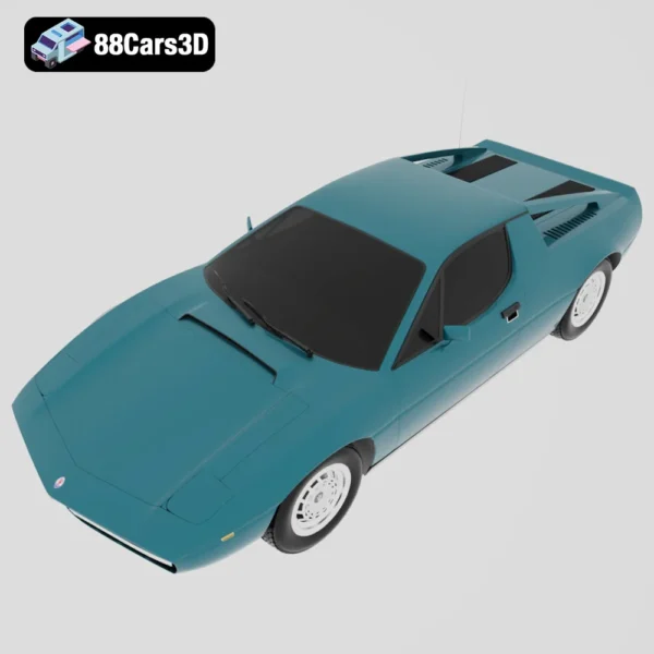 Maserati Merak 1972 3D Model Classic Italian Mid Engine Sports Car