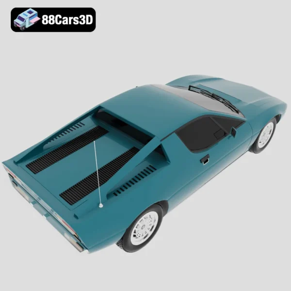 Maserati Merak 1972 3D Model Classic Italian Mid Engine Sports Car