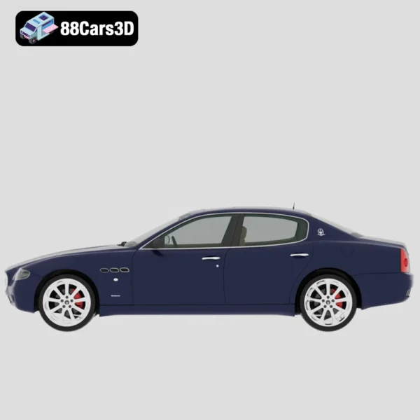 Maserati Quattroporte (Mk5) 2004 3D Model – Luxury Italian Sports Sedan with HQ Interior