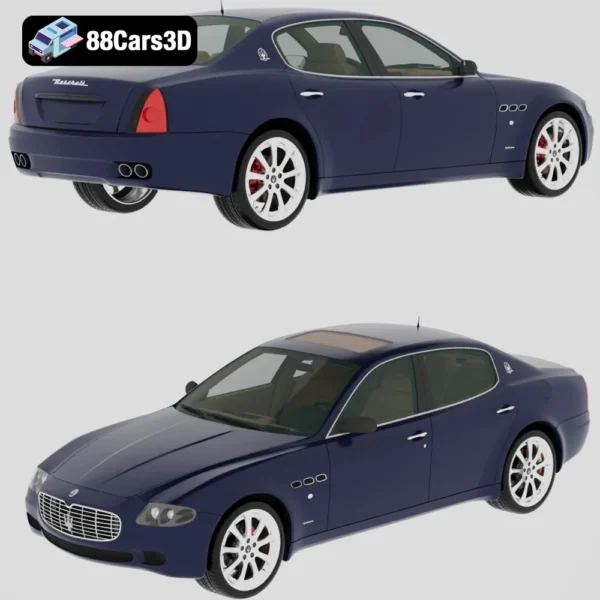 Maserati Quattroporte (Mk5) 2004 3D Model – Luxury Italian Sports Sedan with HQ Interior
