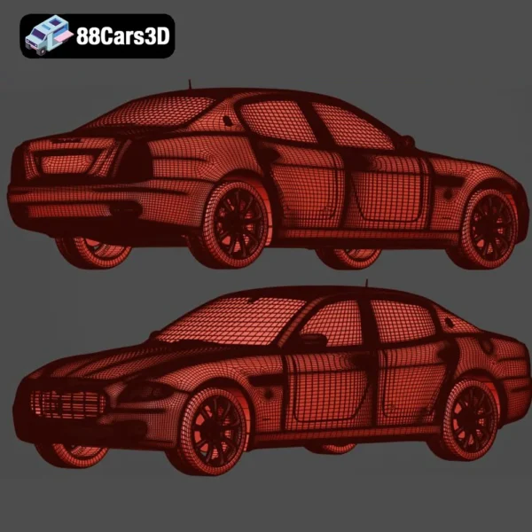 Maserati Quattroporte (Mk5) 2004 3D Model – Luxury Italian Sports Sedan with HQ Interior