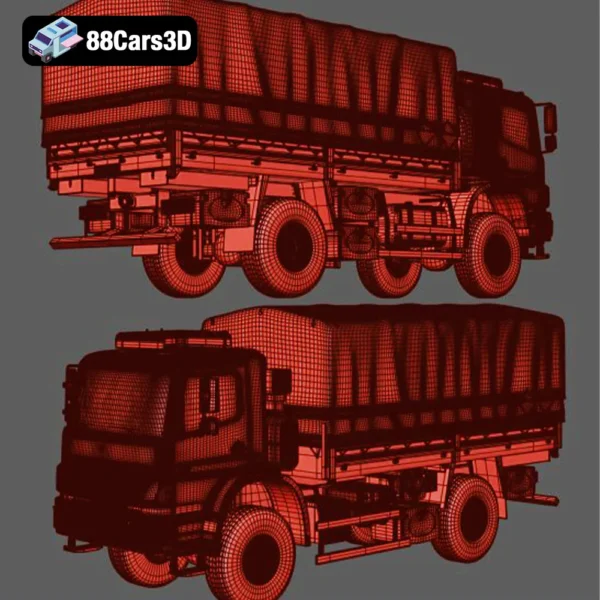 Mercedes-Benz Axor Military Truck 2005-007 Mercedes-Benz Axor Military Truck 2005 3D Model Tactical Logistics Vehicle