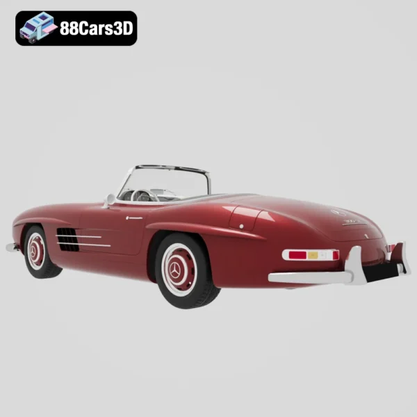 Mercedes Benz 300 SL W198 II 1957 3D Model Classic Gullwing Roadster with HQ Interior