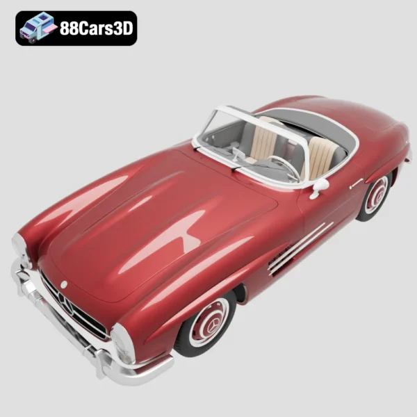 Mercedes Benz 300 SL W198 II 1957 3D Model Classic Gullwing Roadster with HQ Interior
