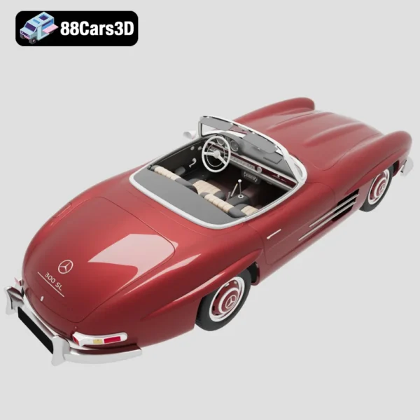 Mercedes Benz 300 SL W198 II 1957 3D Model Classic Gullwing Roadster with HQ Interior