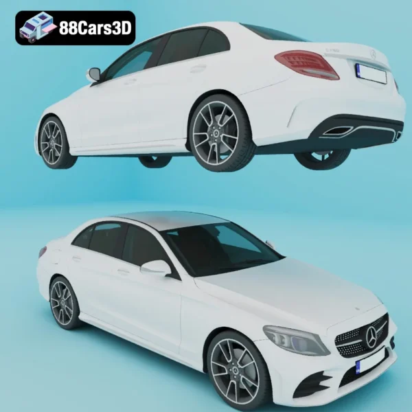 Mercedes-Benz_C-Class_(Mk4f)_(W205)_2018-006 Mercedes Benz C Class W205 AMG Line Sedan 2018 3D Model Premium Compact Sedan