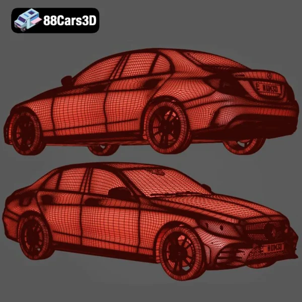 Mercedes-Benz_C-Class_(Mk4f)_(W205)_2018-007 Mercedes Benz C Class W205 AMG Line Sedan 2018 3D Model Premium Compact Sedan