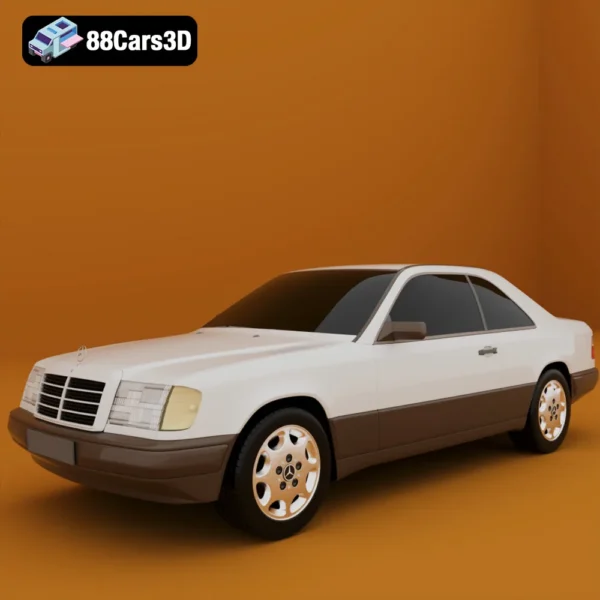 Mercedes Benz E Class W124 Coupe 3D Model Classic German Luxury Car