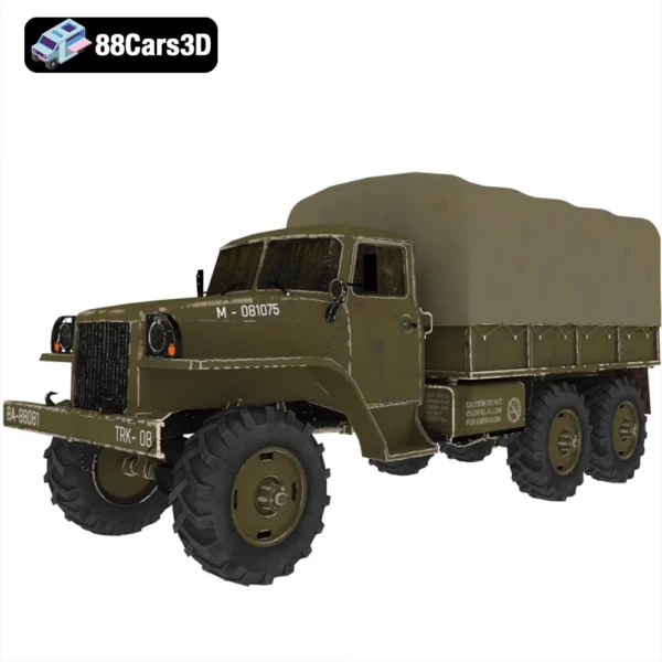 Military Truck 3D Model Tactical Transport Vehicle for Simulation