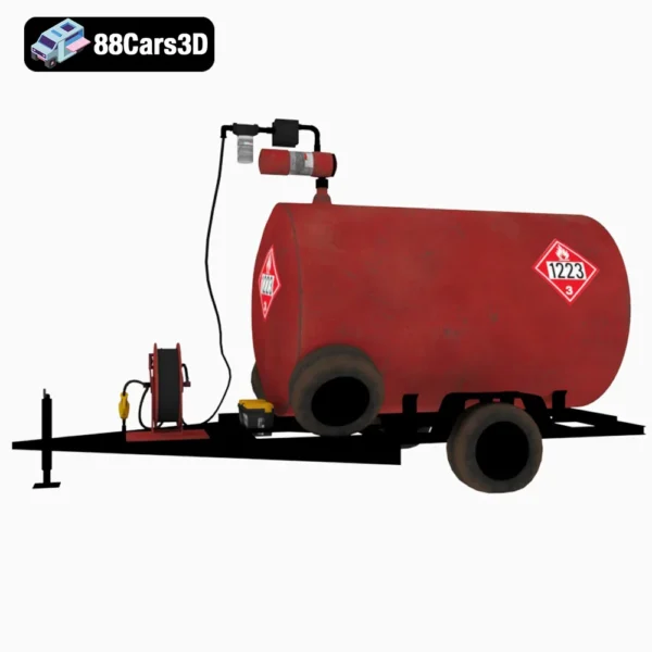 Mobile Gas Tank Game Asset Low-poly-002 Mobile Gas Tank 3D Model Game-Ready Fuel Transport Asset