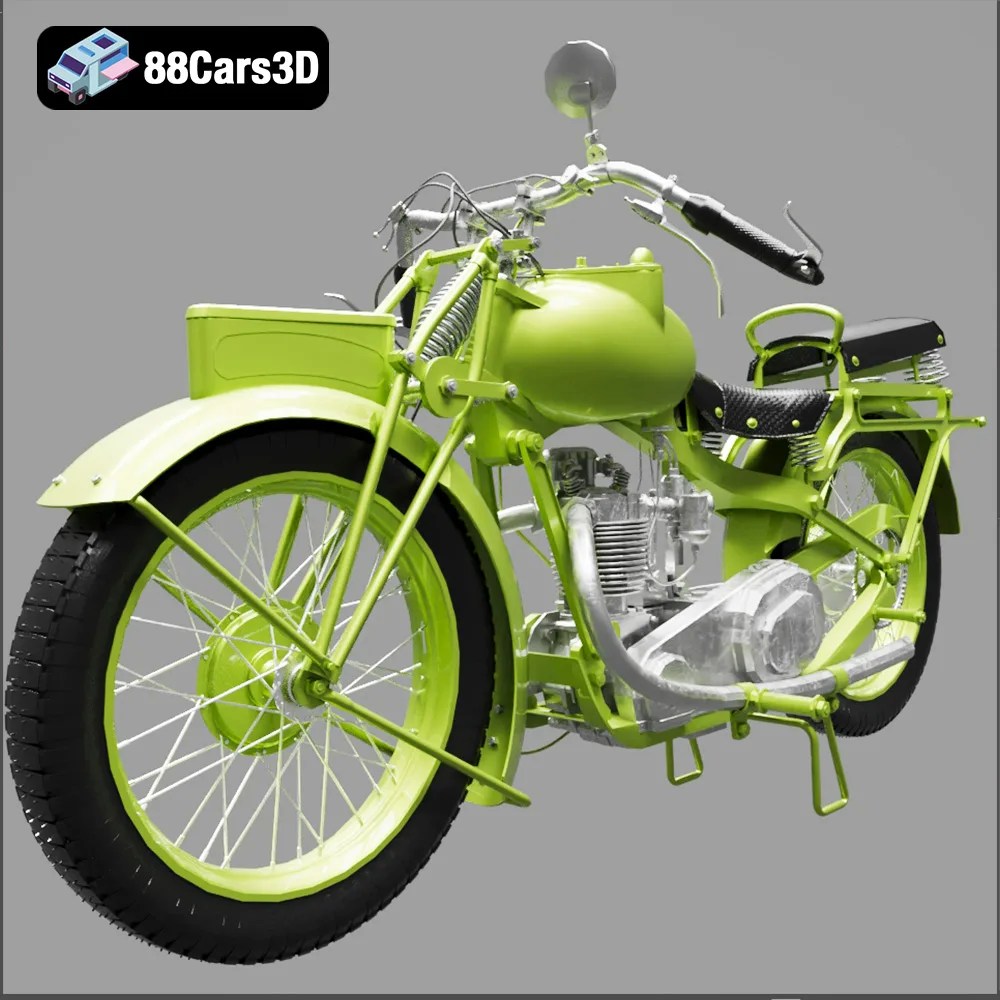 Motorcycle Model Motorcycle MGC 350cc 1930 3D Model Classic Vintage Motorcycle 3D ...